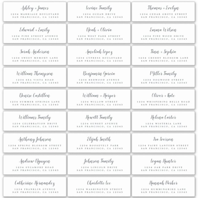 Anpassbare Gästeschriften für Hochzeiten Aufkleber (Vorderseite)