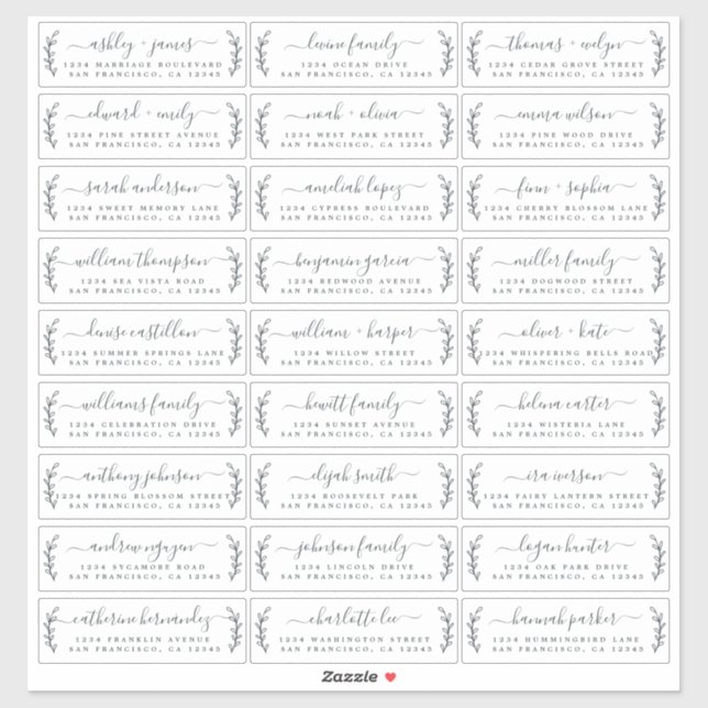 Anpassbare Gästeschriften für Hochzeiten Aufkleber (Blatt)