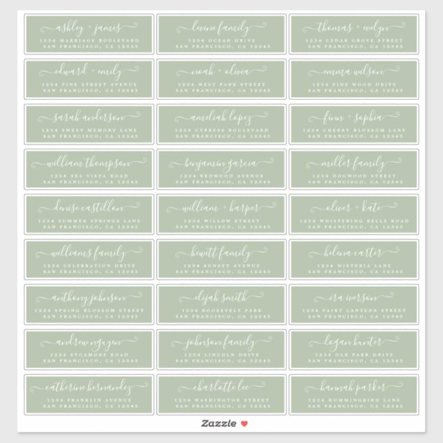 Anpassbare Gästeschriften für Hochzeiten Aufkleber (Blatt)