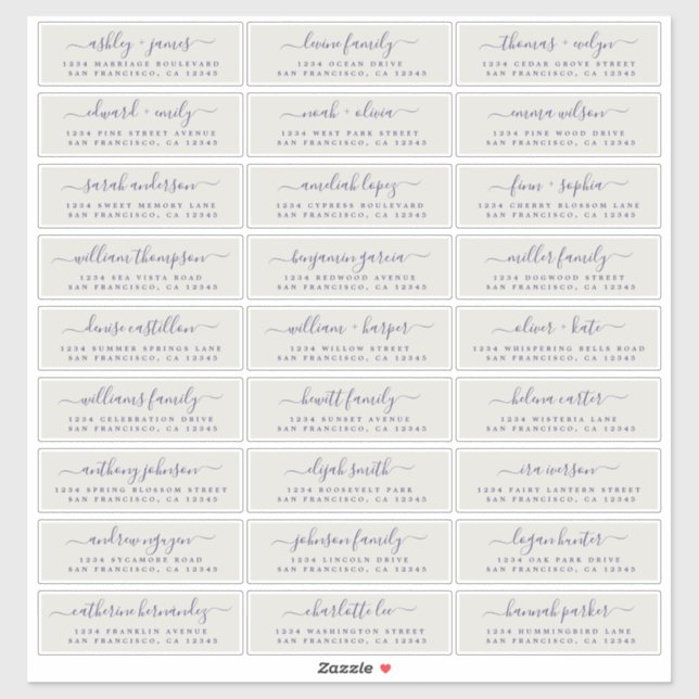 Anpassbare Gästeschriften für Hochzeiten Aufkleber (Blatt)