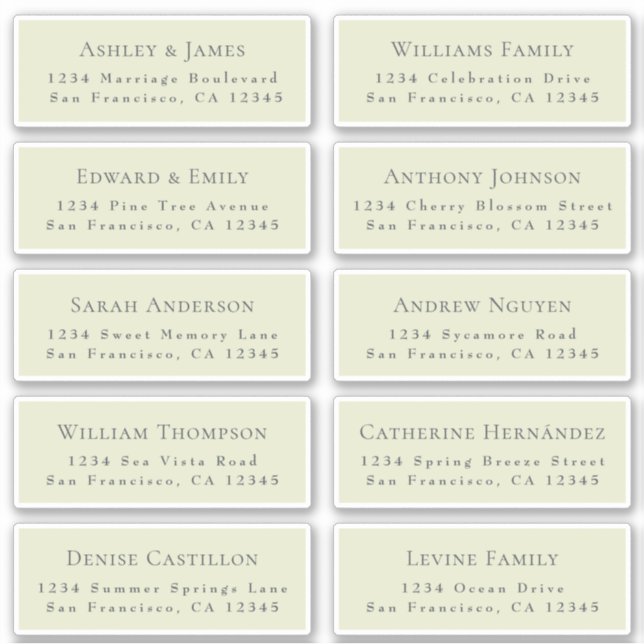 Anpassbare Gästeschriften für Hochzeiten Aufkleber (Vorderseite)