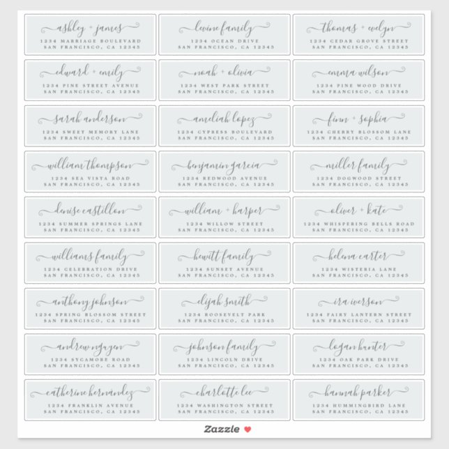 Anpassbare Gästeschriften für Hochzeiten Aufkleber (Blatt)