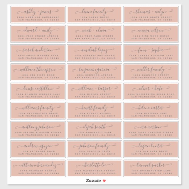 Anpassbare Gästeschriften für Hochzeiten Aufkleber (Blatt)