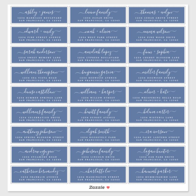 Anpassbare Gästeschriften für Hochzeiten Aufkleber (Blatt)