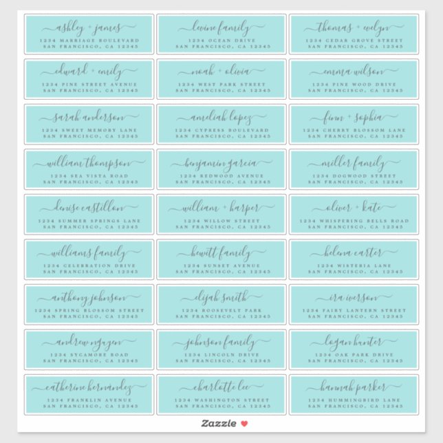 Anpassbare Gästeschriften für Hochzeiten Aufkleber (Blatt)