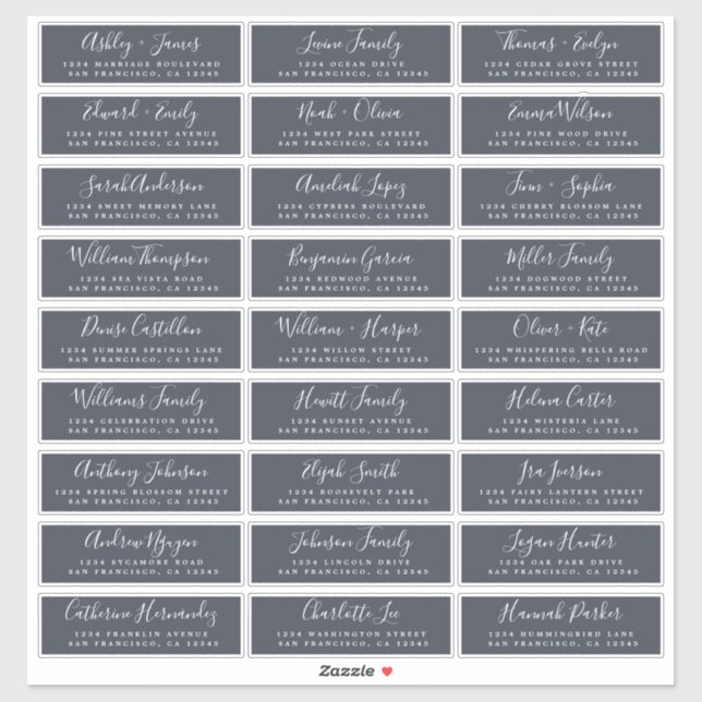 Anpassbare Gästeschriften für Hochzeiten Aufkleber (Blatt)