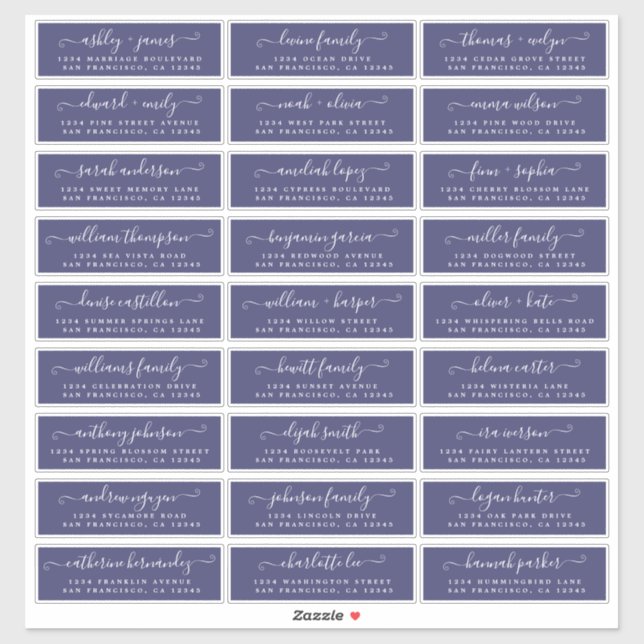 Anpassbare Gästeschriften für Hochzeiten Aufkleber (Blatt)