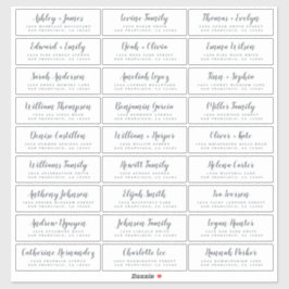 Anpassbare Gästeschriften für Hochzeiten Aufkleber