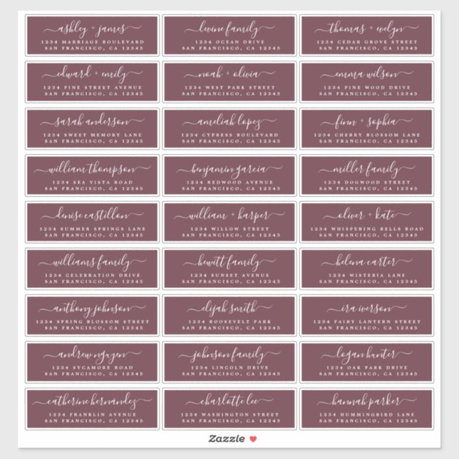 Anpassbare Gästeschriften für Hochzeiten Aufkleber (Blatt)