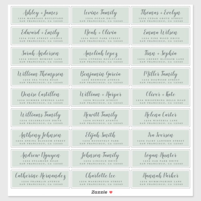 Anpassbare Gästeschriften für Hochzeiten Aufkleber (Blatt)