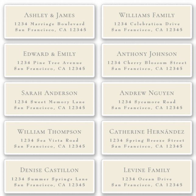 Anpassbare Gästeschriften für Hochzeiten Aufkleber (Vorderseite)