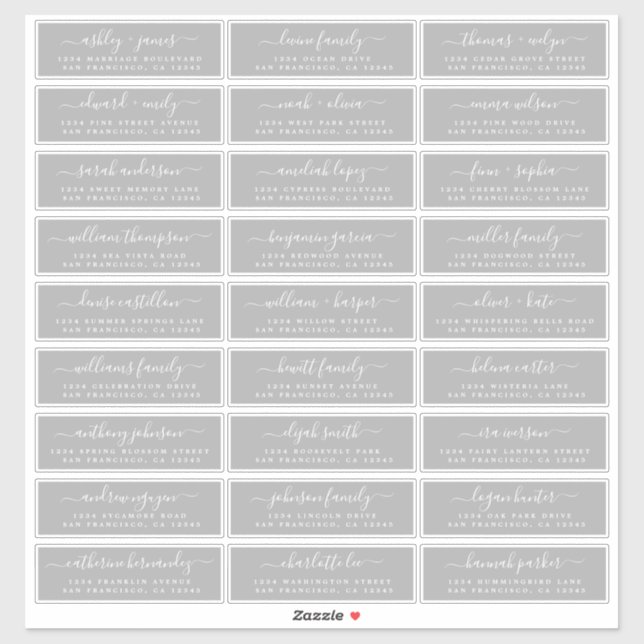 Anpassbare Gästeschriften für Hochzeiten Aufkleber (Blatt)