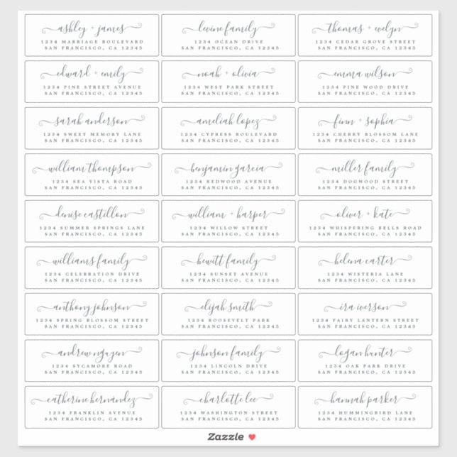 Anpassbare Gästeschriften für Hochzeiten Aufkleber (Blatt)