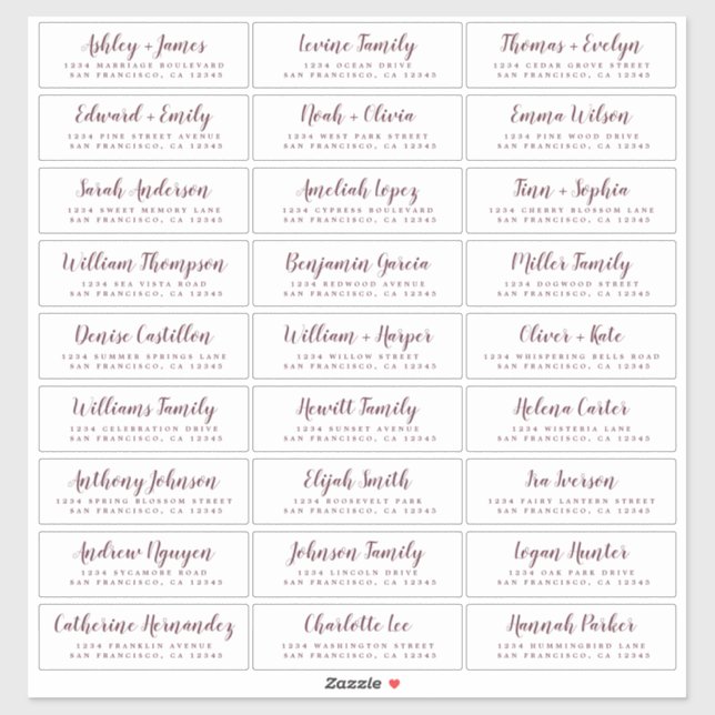 Anpassbare Gästeschriften für Hochzeiten Aufkleber (Blatt)