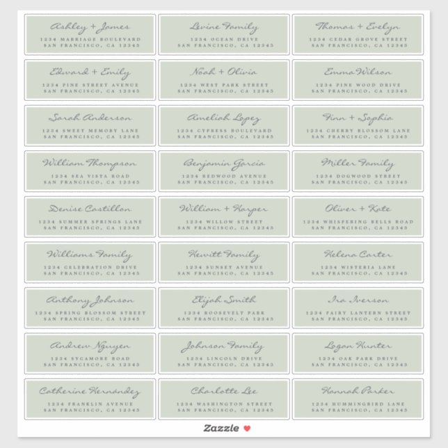 Anpassbare Gästeschriften für Hochzeiten Aufkleber (Blatt)