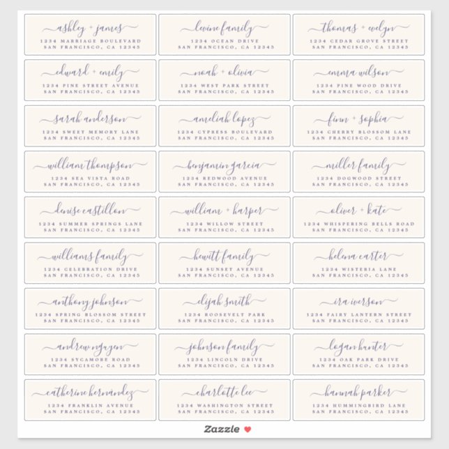 Anpassbare Gästeschriften für Hochzeiten Aufkleber (Blatt)