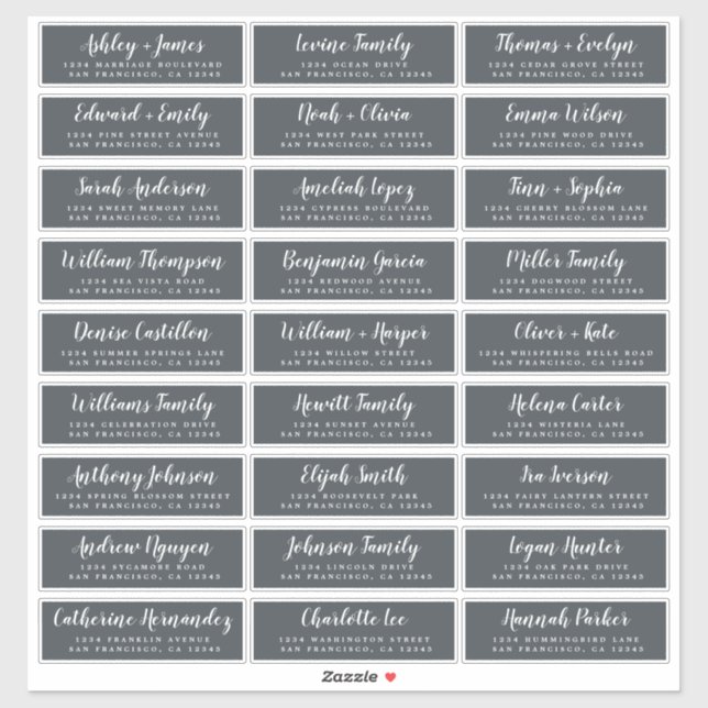 Anpassbare Gästeschriften für Hochzeiten Aufkleber (Blatt)