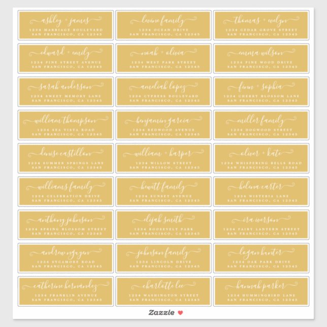 Anpassbare Gästeschriften für Hochzeiten Aufkleber (Blatt)