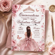 Anpassbare Geburtstagseinladung für Quinceañera