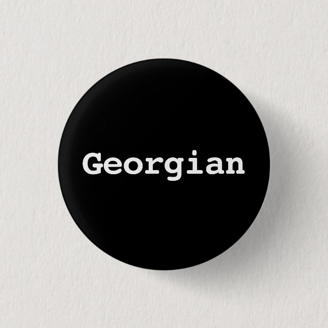 Anpassbare georgische Typografie Button (Vorderseite)