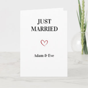 Anpassbare Gerade-Verheiratet-Hochzeitskarte Karte