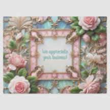 Anpassbare Gerahmte Rose Gewebspapier