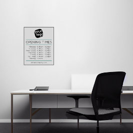 Anpassbare Geschäftszeiten für Logos und Texte Aufkleber