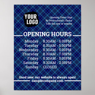 Anpassbare Geschäftszeiten für Logos und Texte Poster