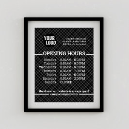 Anpassbare Geschäftszeiten für Logos und Texte Poster