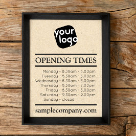 Anpassbare Geschäftszeiten für Logos und Texte Poster