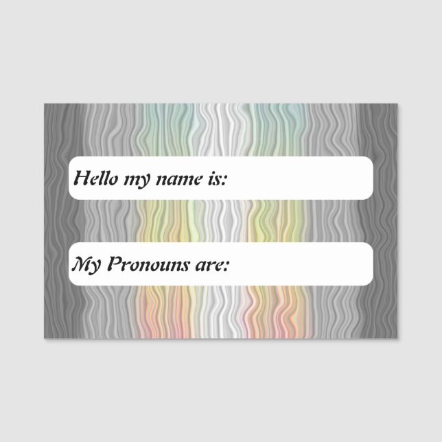 Anpassbare gewellte Boho-Demifluid-Pride-Flagge Namensschild (Vorderseite)