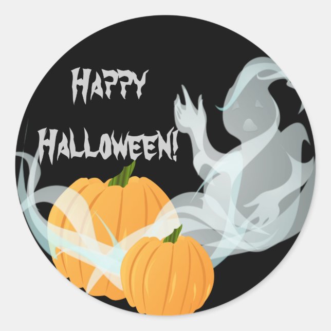 Anpassbare Ghost-Sticker Runder Aufkleber (Vorderseite)