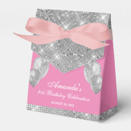 Anpassbare Glam Pink und Silver Fvor Box Geschenkschachtel