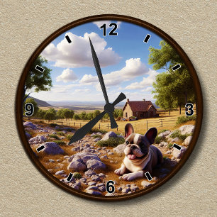 Anpassbare Glückliche Französische Bulldogge Uhr