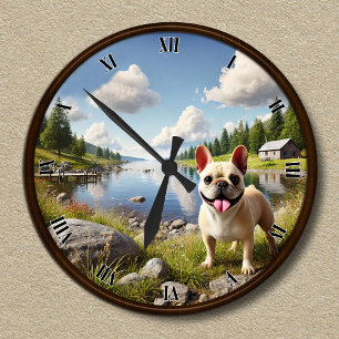 Anpassbare Glückliche Französische Bulldogge Uhr