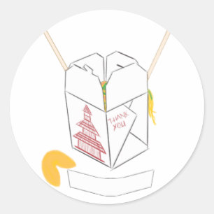 Anpassbare Glückskode mit chinesischer Abholbox Runder Aufkleber