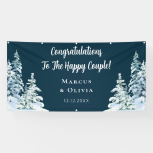 Anpassbare Glückwünsche Winterhochzeit Banner