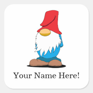 Anpassbare Gnome-Aufkleber Quadratischer Aufkleber