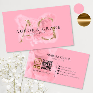 Anpassbare Gold- und Rosé-Monogramm Visitenkarte