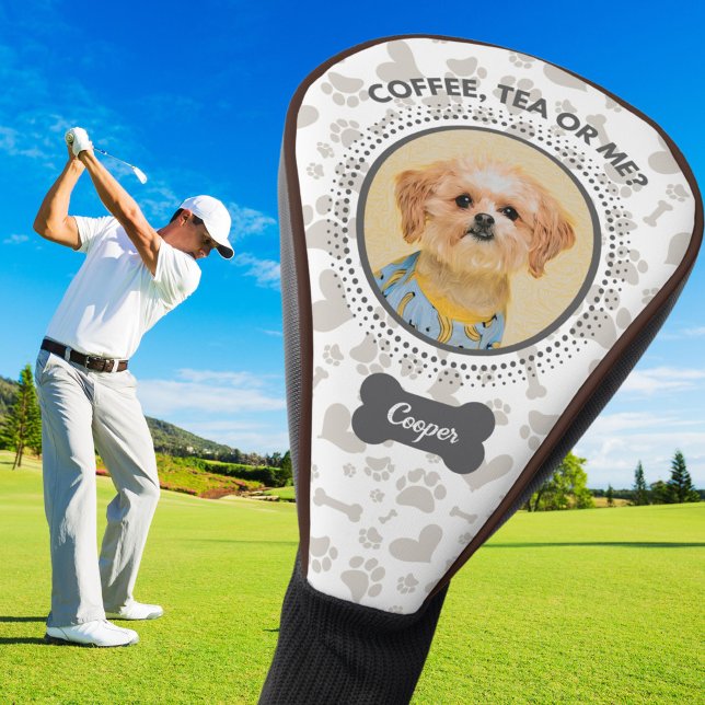 Anpassbare Golf Head Cover mit Pet Portrait Headcover (Personalized golf head cover with golf's pet's photo and name, perfect gift for golfer.)
