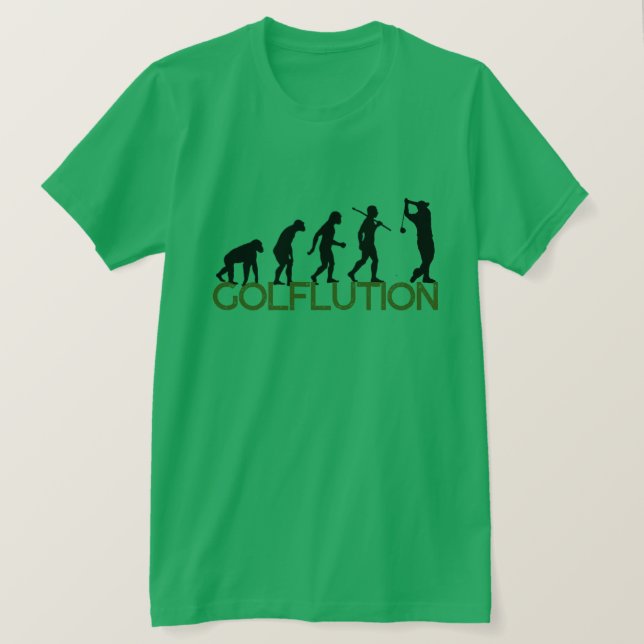 Anpassbare GOLFLUTION, Funny Golf Evolution T-Shirt (Design vorne)