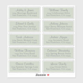 Anpassbare Green Wedding Guest Address Labels