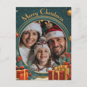 Anpassbare Grüne Frohe Weihnachten Postkarte