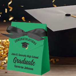 Anpassbare grüne schwarze Graduierungspartei Geschenkschachtel