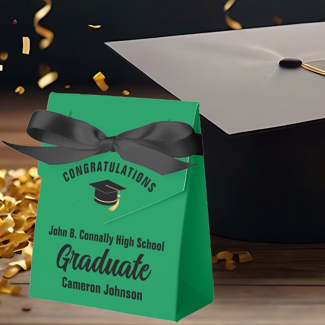 Anpassbare grüne schwarze Graduierungspartei Geschenkschachtel (Von Creator hochgeladen)