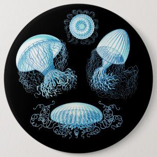 Anpassbare Haeckel Jellyfish Button