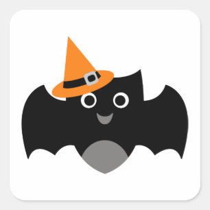 Anpassbare Hallloween-Bat-Aufkleber Quadratischer Aufkleber