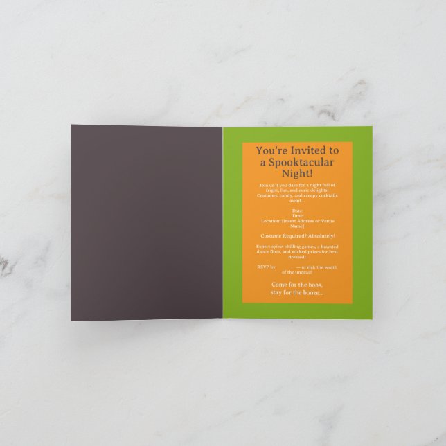Anpassbare Halloween-Einladung Einladung (Innenseite)