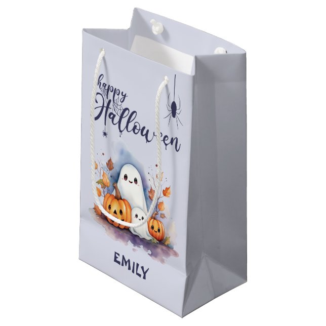Anpassbare Halloween Small Trick oder Treat Bag Kleine Geschenktüte (Vorderseite Schrägansicht)