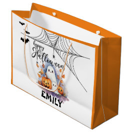 Anpassbare Halloween Trick oder Treat Bag Groß Große Geschenktüte